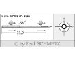 Strojové ihly pre priemyselné šijacie stroje Schmetz 16X231 SERV 7 65