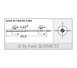 Strojové ihly pre priemyselné šijacie stroje Schmetz 16X231 SES 80