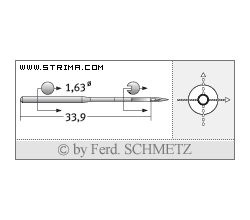 Strojové ihly pre priemyselné šijacie stroje Schmetz 16X231 SPI 110