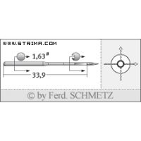 Strojové ihly pre priemyselné šijacie stroje Schmetz 16X231 SPI SERV 7 90