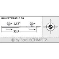 Strojové ihly pre priemyselné šijacie stroje Schmetz 16X231 SUK 70