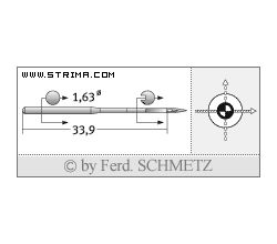 Strojové ihly pre priemyselné šijacie stroje Schmetz 16X231 SUK SERV 7 100