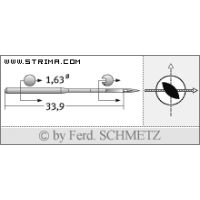 Strojové ihly pre priemyselné šijacie stroje Schmetz 1738 (A) LL 110