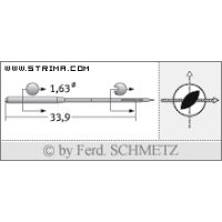 Strojové ihly pre priemyselné šijacie stroje Schmetz 1738 (A) LR 90