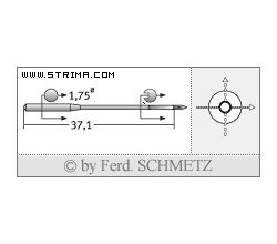 Strojové ihly pre priemyselné šijacie stroje Schmetz 175X1 SPI 90