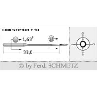 Strojové ihly pre priemyselné šijacie stroje Schmetz 1807 A 110
