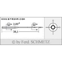 Strojové ihly pre priemyselné šijacie stroje Schmetz 2134-85 100