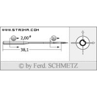 Strojové ihly pre priemyselné šijacie stroje Schmetz 2134-85 CL 90
