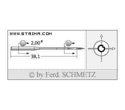 Strojové ihly pre priemyselné šijacie stroje Schmetz 2134-85 CL 90