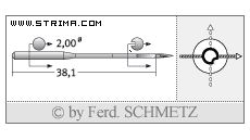 Strojové ihly pre priemyselné šijacie stroje Schmetz 2134-85 CR 100