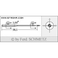 Strojové ihly pre priemyselné šijacie stroje Schmetz 2134-85 SES 100