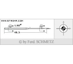 Strojové ihly pre priemyselné šijacie stroje Schmetz 215 AH SES SERV 7 110