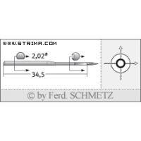 Strojové ihly pre priemyselné šijacie stroje Schmetz 29-DEA 100