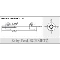 Strojové ihly pre priemyselné šijacie stroje Schmetz 332 (R) 130