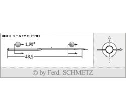 Strojové ihly pre priemyselné šijacie stroje Schmetz 332 LGH KSP 90
