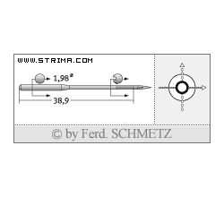Strojové ihly pre priemyselné šijacie stroje Schmetz 332 (R) 120