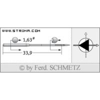Strojové ihly pre priemyselné šijacie stroje Schmetz 34 D 110