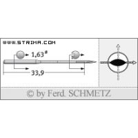 Strojové ihly pre priemyselné šijacie stroje Schmetz 34 PCL 100