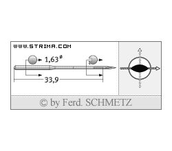Strojové ihly pre priemyselné šijacie stroje Schmetz 34 PCL 100