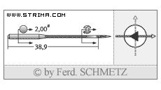 Strojové ihly pre priemyselné šijacie stroje Schmetz 4463-35 SD1 100