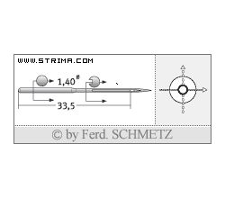 Strojové ihly pre priemyselné šijacie stroje Schmetz 459 R 35