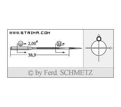 Strojové ihly pre priemyselné šijacie stroje Schmetz 470 KA 150