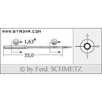 Strojové ihly pre priemyselné šijacie stroje Schmetz 501 (SC) 110