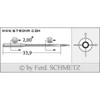 Strojové ihly pre priemyselné šijacie stroje Schmetz 558 SERV 7 100