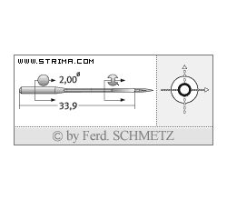 Strojové ihly pre priemyselné šijacie stroje Schmetz 558 SERV 7 100