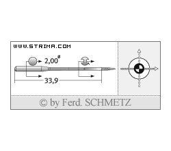 Strojové ihly pre priemyselné šijacie stroje Schmetz 558 SUK 110