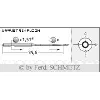 Strojové ihly pre priemyselné šijacie stroje Schmetz 561/1 80