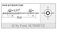 Strojové ihly pre priemyselné šijacie stroje Schmetz 561/1 80