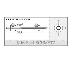 Strojové ihly pre priemyselné šijacie stroje Schmetz 971 B/1 90