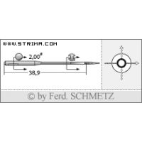 Strojové ihly pre priemyselné šijacie stroje Schmetz 971 B/1 100