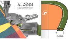 Lemovač obojstranný skladajúci pre šijacie stroje A1 24MM
