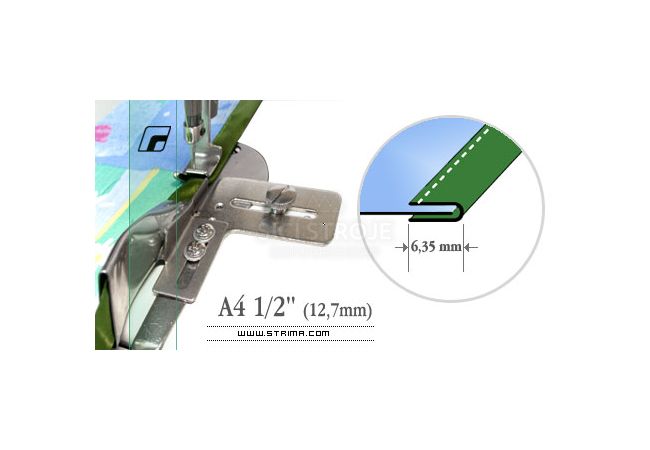 Lemovač skladajúci napoly pre šijacie stroje A4 1/2