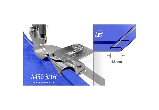 Zakladač s podvinutím pre šijacie stroje A450 3/16