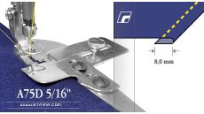 Zakladač s podvinutím pre šijacie stroje A75D 5/16