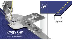 Zakladač s podvinutím pre šijacie stroje A75D 5/8