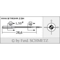 Strojové ihly pre priemyselné šijacie stroje Schmetz B-26 SUK 80