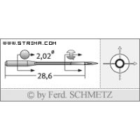 Strojové ihly pre priemyselné overlocky Schmetz B-27 65