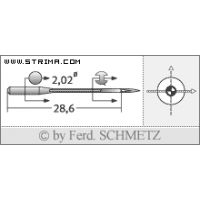 Strojové ihly pre priemyselné overlocky Schmetz B-27 SES 55