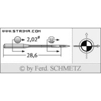 Strojové ihly pre priemyselné overlocky Schmetz B-27 SKF 65