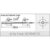 Strojové ihly pre priemyselné overlocky Schmetz B-27 SPI 65