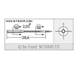 Strojové ihly pre priemyselné overlocky Schmetz B-27 SPI 65