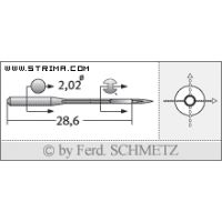 Strojové ihly pre priemyselné overlocky Schmetz B-27 SPI 75