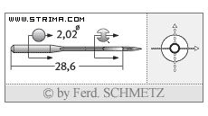 Strojové ihly pre priemyselné overlocky Schmetz B-27 SPI 100