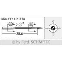 Strojové ihly pre priemyselné overlocky Schmetz B-27 SUK 75
