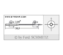 Strojové ihly pre priemyselné šijacie stroje Schmetz B-63 SPI 75