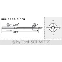 Strojové ihly pre priemyselné šijacie stroje Schmetz B-63 SPI 80